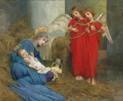 Angels Entertaining the Holy Child by Марианна Стокс — digital art print download