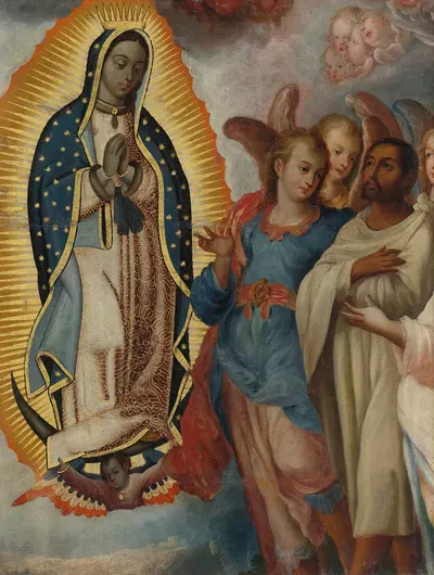 Virgen De Guadalupe Con Juan Diego by Mexican School — digital art print download
