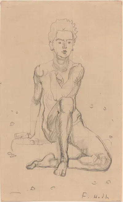 Hector Posing Nude by Ferdinand Hodler, 1901 — digital art print download