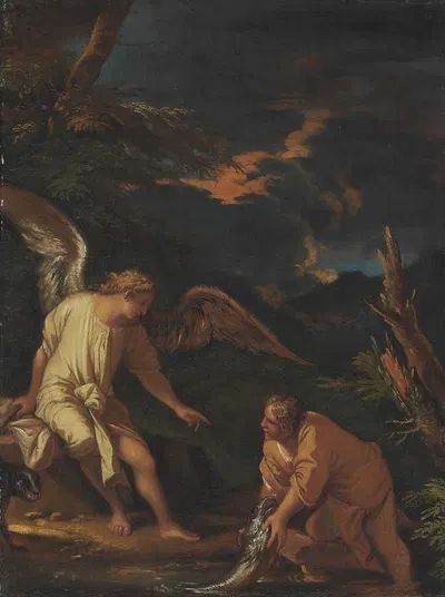 Tobias and the Angel by Сальватор Роза — digital art print download