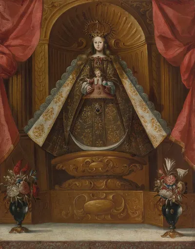 Virgin With Child by South American School — digital art print download