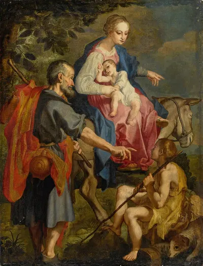 The Flight Into Egypt by Ventura Salimbeni — digital art print download
