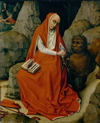 Saint Jerome in the Desert by Мастер Рогира ван дер Вейдена — digital art print download
