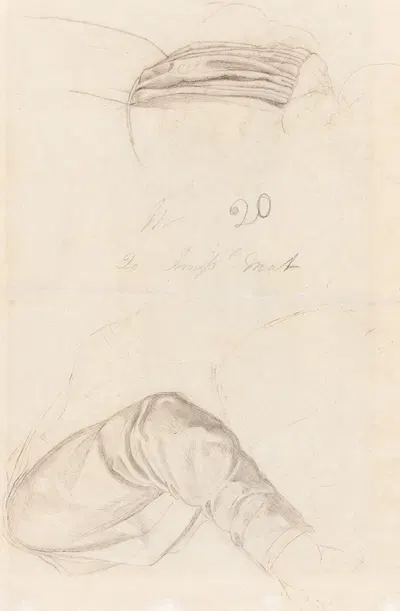 Two Drapery Studies (verso) by Форд Мадокс Браун, c. 1844 — digital art print download