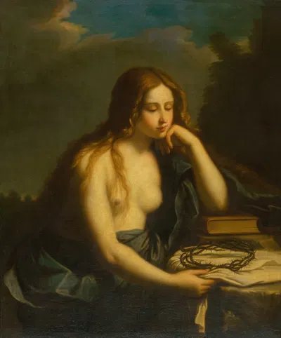 Repentant Mary Magdalene by Cesare Gennari, 1662 — digital art print download