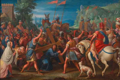 Christ carrying the cross by Christoph Schwarz — digital art print download