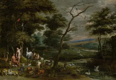 Adam and Eve in Paradise by Ян Брейгель Старший — digital art print download