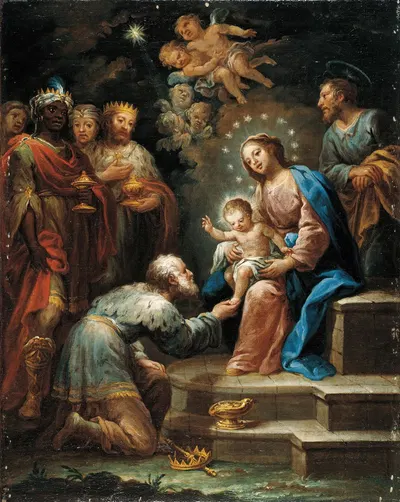Adoration of the Magi by Jerónimo Ezquerra — digital art print download