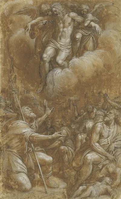 Saint Roch Interceding on Behalf of Plague Victims by Lattanzio Gambara, 1567-1573 — digital art print download