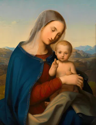 Madonna mit Kind by Leopold Kupelwieser, 1829 — digital art print download