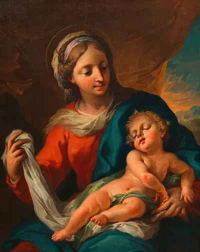 Madonna mit dem Jesuskinde by Martino Altomonte, 1727 — digital art print download