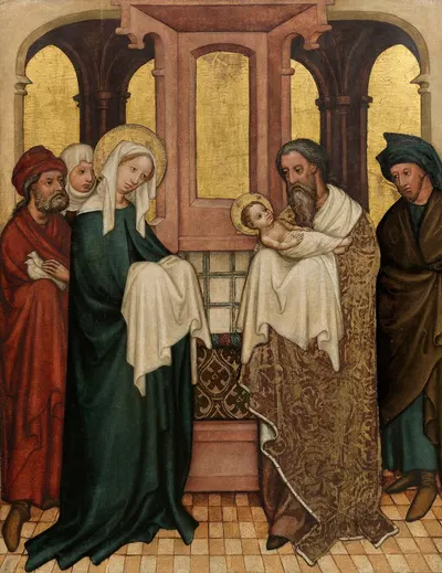 Darbringung im Tempel by Umkreis des Meisters des Andreasaltars — digital art print download