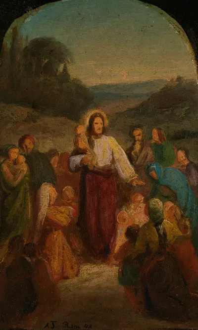 La de små barn komme til meg by Адольф Тидеманд, 1842 — digital art print download