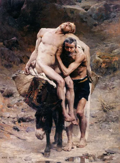 The Good Samaritan by Эмиль Моро, 1880 — digital art print download