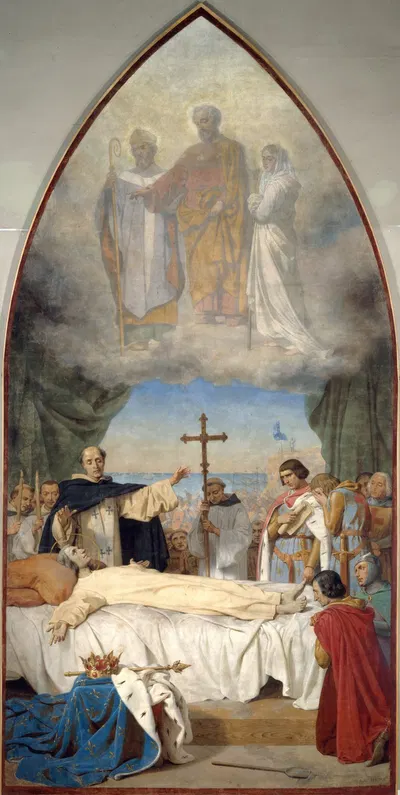 The death of Saint Louis by Auguste Jean-Baptiste Leloir, 1884 — digital art print download