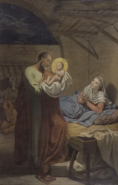 The Holy Family by Auguste Jean-Baptiste Leloir, 1870 — digital art print download