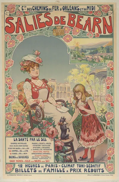 Cie des Chemins de fer d'Orléans et du Midi. Salies de Béarn by Vincent Lorant-Heilbronn, 1900 — digital art print download