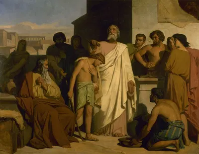 The anointing of David by Samuel by Félix-Joseph Barrias, 1842 — digital art print download