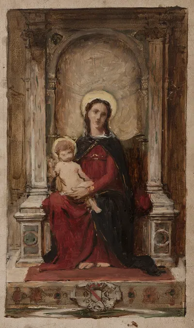Virgin and Child by Франсуа Альфред Делоббе, 1876 — digital art print download