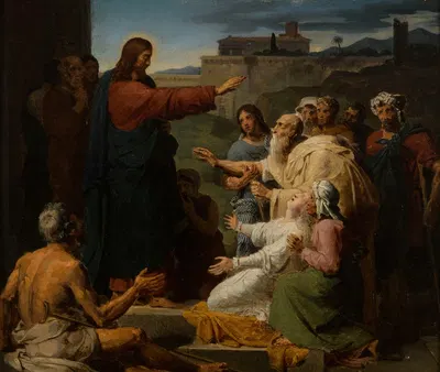 Jesus healing the blind and the lame by Франсуа-Луи Дежюин, 1817 — digital art print download