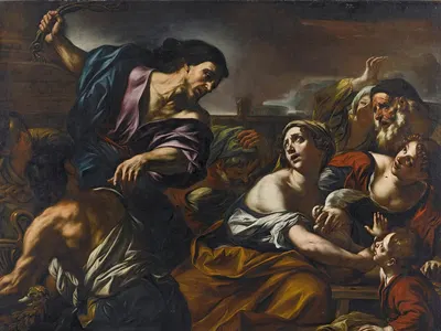 The Expulsion From The Temple by Джованни Баттиста Бейнаски — digital art print download