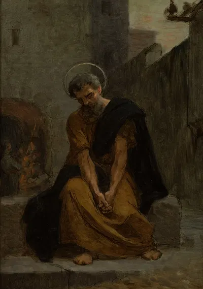 The repentance of Saint Peter by Jean André Rixens, 1874 — digital art print download