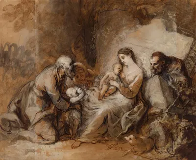 La Sainte Famille avec saint Jean-Baptiste, sainte Elisabeth et saint Zacharie by Johann Anton de Peters — digital art…
