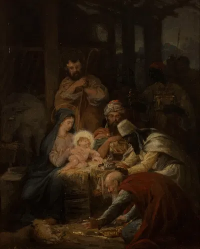 L'Adoration des Mages by Oscar-Pierre Mathieu, 1875 — digital art print download