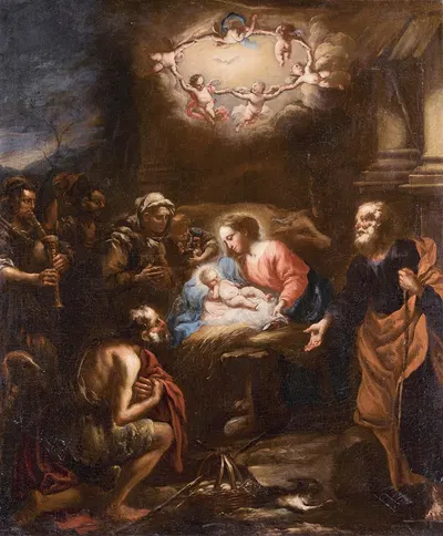 Adoration Of The Shepherds by Stefano Magnasco — digital art print download