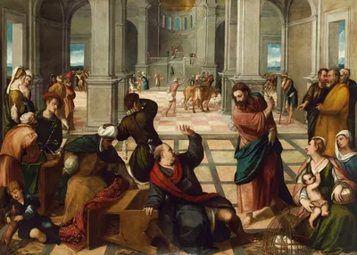 Christ driving the money changers from the Temple by Bonifacio Veronese — digital art print download