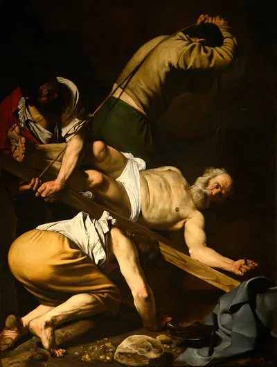 Crucifixion of St. Peter by Caravaggio, 1600 — digital art print download