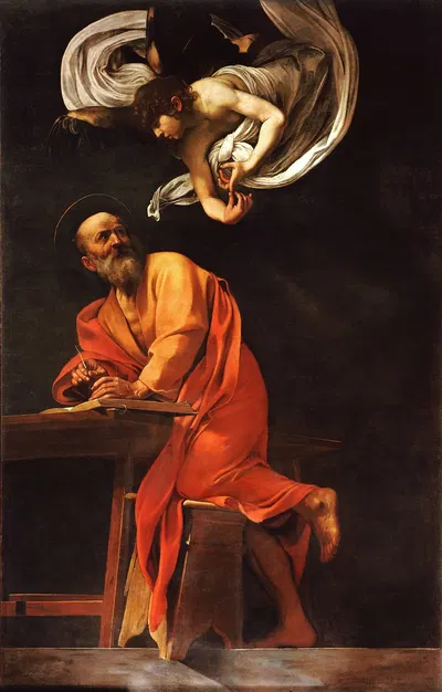 Saint Matthew and the angel by Caravaggio — digital art print download