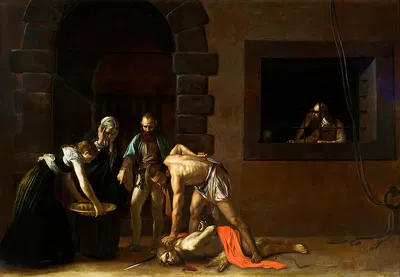 The beheading of St. John the Baptist by Caravaggio, 1608 — digital art print download