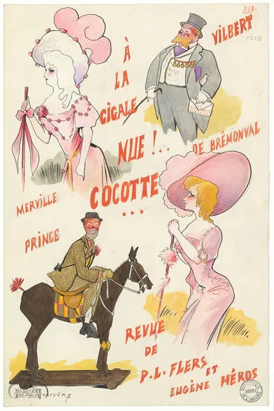 Nue! Cocotte! de Pierre-Louis Flers et Eugène Héros by Ив Маревери, 1908 — digital art print download