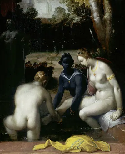 Bathsheba at her Toilet by Cornelis Cornelisz Van Haarlem, 1594 — digital art print download
