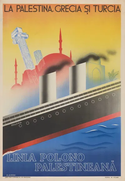 Linia Polono Palestineană , La Palestina, Grecia şi Turcia by Zygmunt Glinicki, 1934 — digital art print download