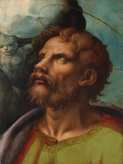 Head of a saint by Джулио Романо — digital art print download
