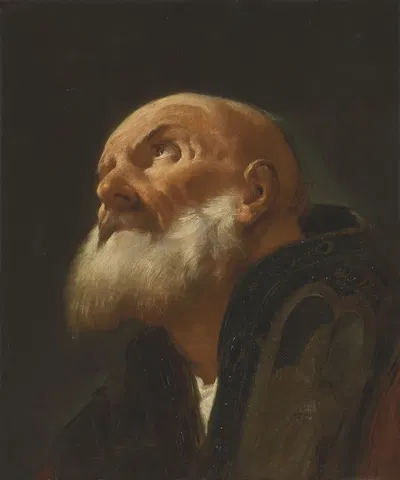 Head of a male saint by Giuseppe Angeli — digital art print download