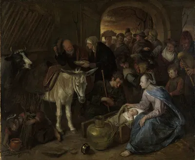 The adoration of the shepherds by Jan Steen, 1660 - 1679 — digital art print download