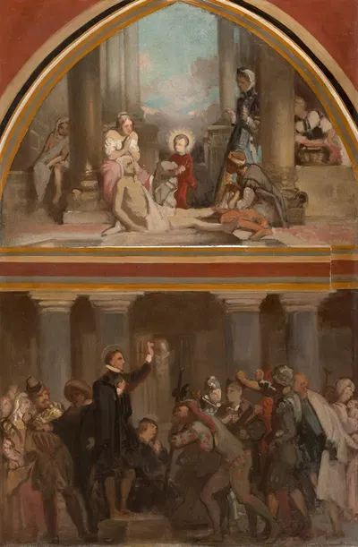 L'Enfance de Saint François de Sales – Saint François de Sales prêchant les hérétiques du Chablais by Victor-Louis Mottez,…