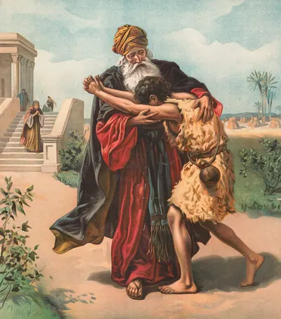 The parable of the two sons by Providence Lith. Co, 1905 — digital art print download