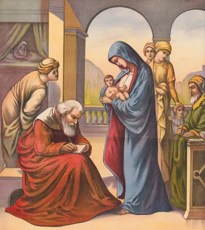 Giving the child john a name by Stecher Litho. Co, 1905 — digital art print download