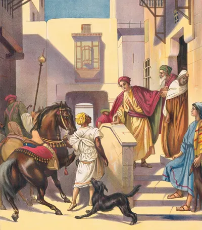 The departure of the prodigal son by Stecher Litho. Co, 1905 — digital art print download
