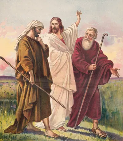 The walk to Emmaus by Stecher Litho. Co, 1905 — digital art print download