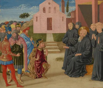 Totila before Saint Benedict by Benozzo Gozzoli — digital art print download