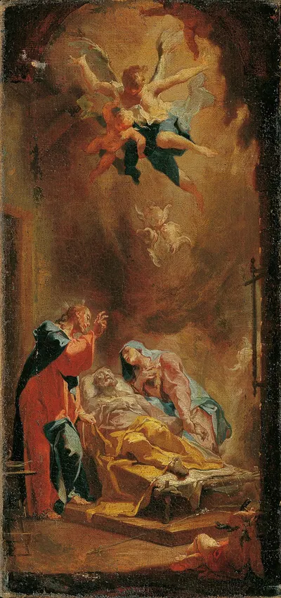 Der Tod des heiligen Joseph by Caspar Franz Sambach, 1751-1754 — digital art print download