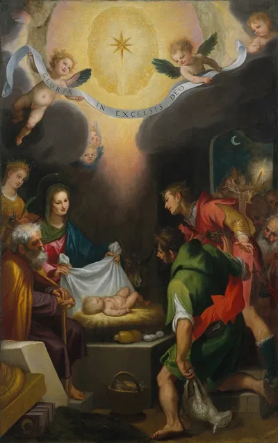 The Adoration of the Shepherds with Saint Catherine of Alexandria by Cigoli (Ludovico Cardi), 1599 — digital art print…