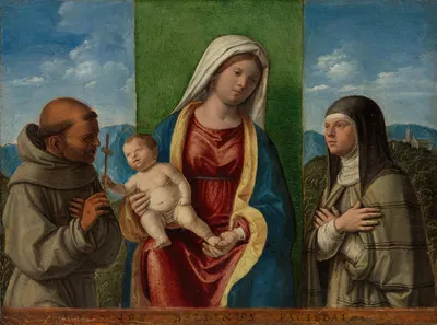 Madonna and Child with Saints Francis and Clare by Giovanni Battista Cima da Conegliano — digital art print download