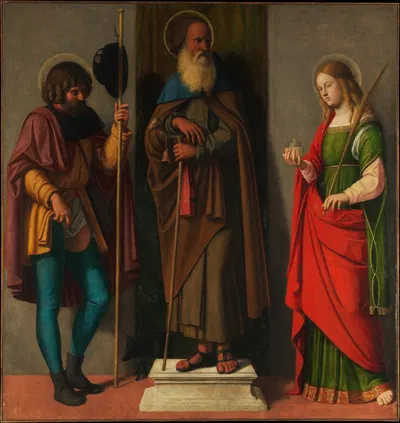 Three Saints; Roch, Anthony Abbot, and Lucy by Giovanni Battista Cima da Conegliano — digital art print download