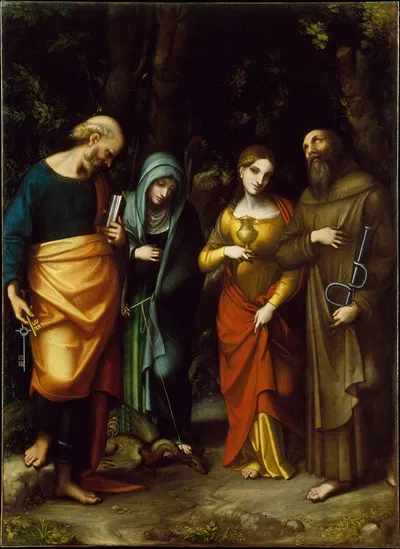 Saints Peter, Martha, Mary Magdalen, and Leonard by Correggio — digital art print download